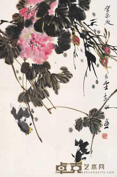 郭志光 1993年作 芙蓉图 轴 68×45cm